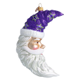 Załaduj obraz do przeglądarki galerii, Moonlight Santa - Purple Starlight. Handmade Glass Christmas ornament. 2024-277