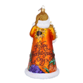 Load image into Gallery viewer, Thanksgiving Santa Claus. Handmade Glass Christmas ornament. 2024-284