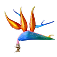 Załaduj obraz do przeglądarki galerii, Bird of Paradise Flower -Exotic Strelitzia. Handmade Glass Christmas ornament. 2024-301