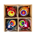 Load image into Gallery viewer, Colorful Christmas Set of 4 Colorful Handmade Glass Christmas ornament. If