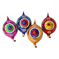 Load image into Gallery viewer, Colorful Christmas Set of 4 Colorful Handmade Glass Christmas ornament. If