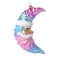 Załaduj obraz do przeglądarki galerii, Sugar Moon ornament. Handmade Glass Christmas ornament. 2025-009