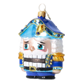 Load image into Gallery viewer, Blue Nutcracker - Handmade Glass Christmas Ornament.