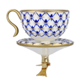 Załaduj obraz do przeglądarki galerii, Imperial Tea cup Ornament Handmade Glass Christmas ornament. 2025-042