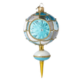 Load image into Gallery viewer, Azure Gilded Reflector Drop Premium christmas glass ornament 2025-047