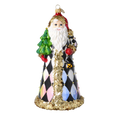Załaduj obraz do przeglądarki galerii, Gilded Harlequin Father Christmas Premium christmas glass ornament 2025-163