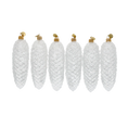 Load image into Gallery viewer, Crystal Frost Pinecone Ornaments – Set of 6. Handmade Glass Christmas ornament. 2025-207