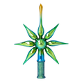 Załaduj obraz do przeglądarki galerii, Emerald Radiance Christmas Star Topper. Handmade Glass Christmas ornament. 2026-067