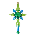 Load image into Gallery viewer, Arctic Bloom Star Glass Christmas ornament free blowing PRE-ORDER 2026-095