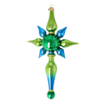 Load image into Gallery viewer, Arctic Bloom Star Glass Christmas ornament free blowing PRE-ORDER 2026-095