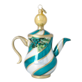 Load image into Gallery viewer, Icy Pine Tea Pot Free Blowing Glass Ornament 2026-119