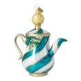 Load image into Gallery viewer, Icy Pine Tea Pot Free Blowing Glass Ornament 2026-119