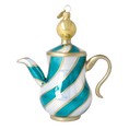 Load image into Gallery viewer, Icy Pine Tea Pot Free Blowing Glass Ornament 2026-119