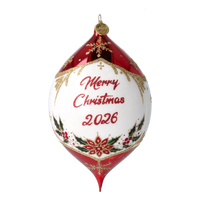 Personalized Winter Holly Drop in Ruby