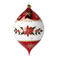 Load image into Gallery viewer, Personalized Winter Holly Drop in Ruby | Hand-Painted Glass Ornament | Blubom 2027-034