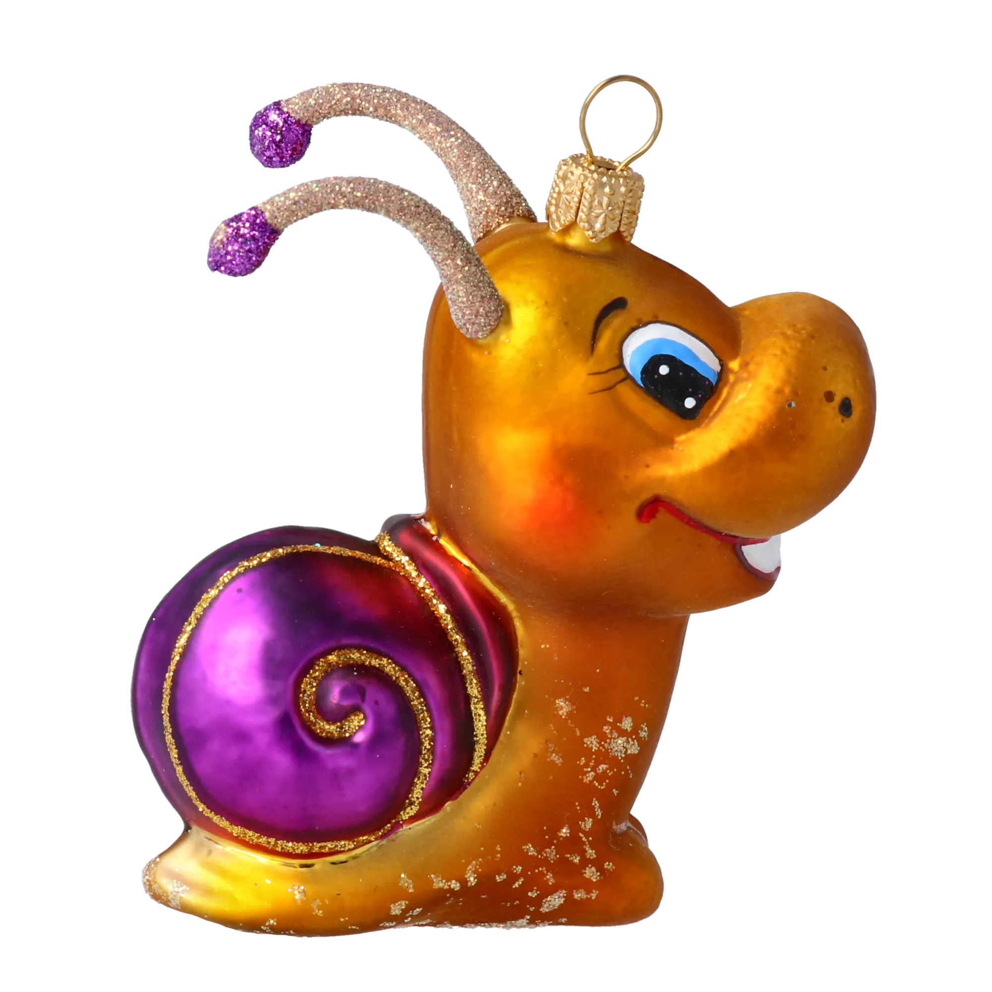 Cheerful Snail Ornament Handmade Glass Christmas ornament 2020-002