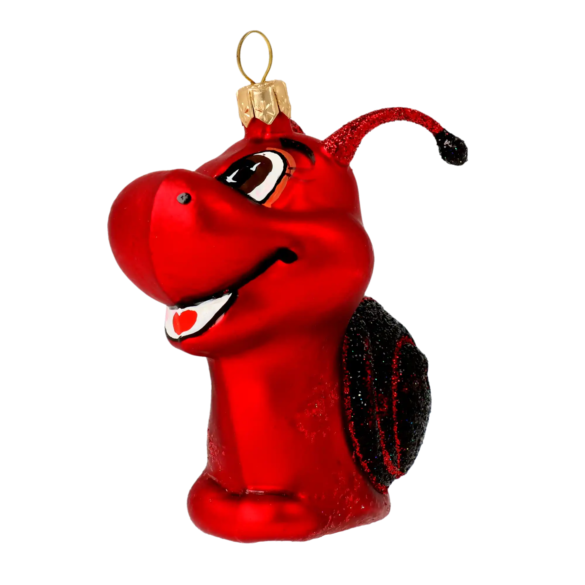 Czerwony Ślimak z serduszkiem Szklana Ozdoba