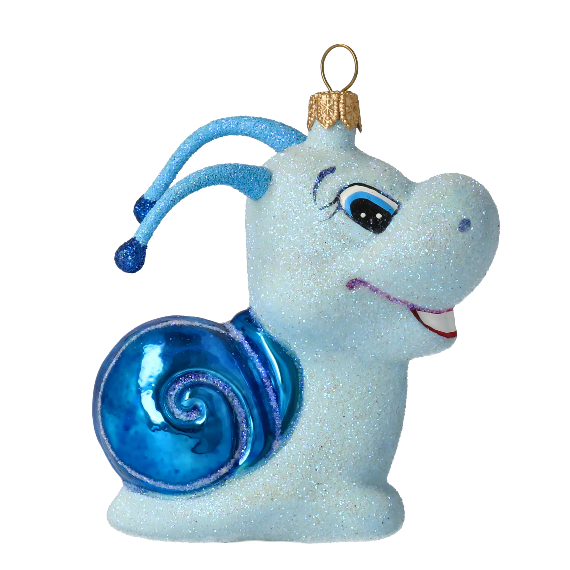 Azure Sapphire Snail Premium christmas glass ornament 2020-007