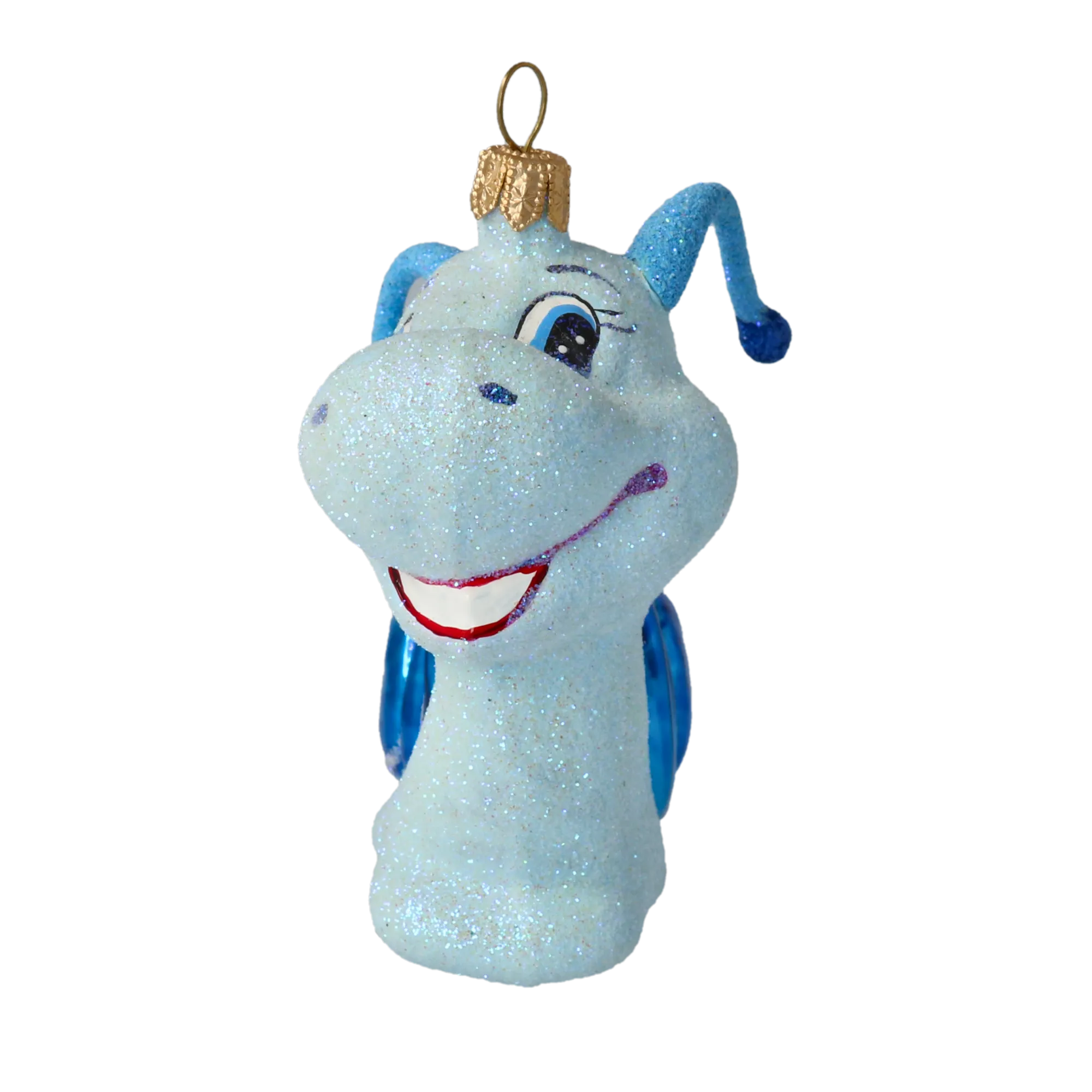 Azure Sapphire Snail Premium christmas glass ornament 2020-007