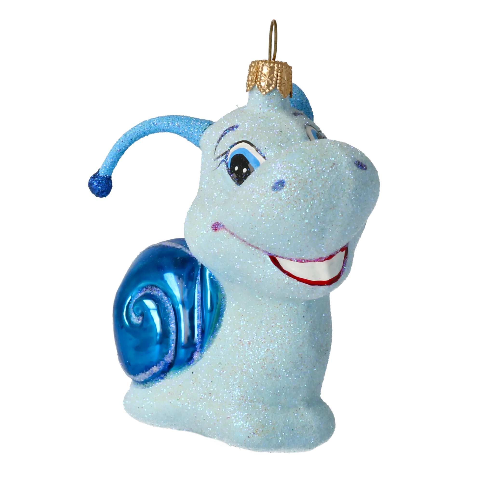 Azure Sapphire Snail Premium christmas glass ornament 2020-007