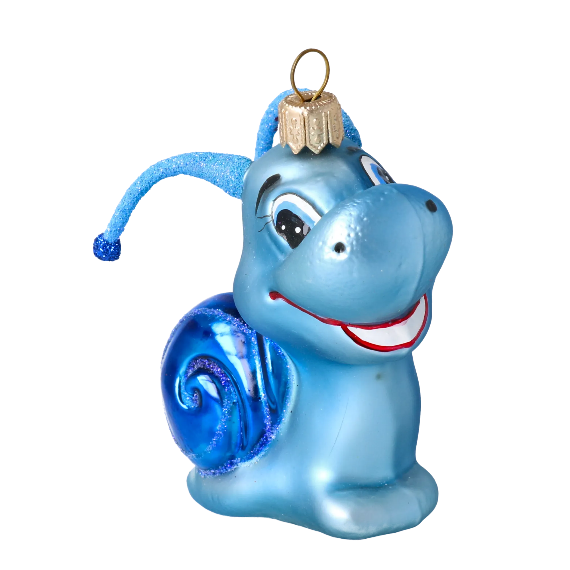 Azure Sapphire Snail Premium christmas glass ornament 2020-007