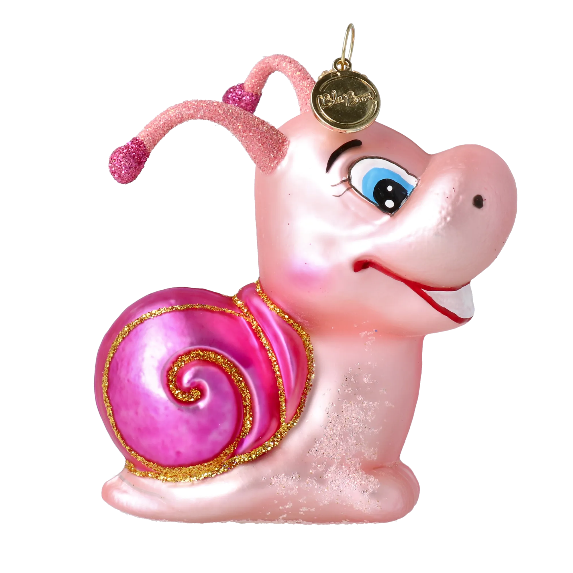 Blush Pink Snail Premium christmas glass ornament 2020-009