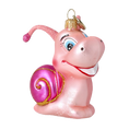 Load image into Gallery viewer, Blush Pink Snail Premium christmas glass ornament 2020-009
