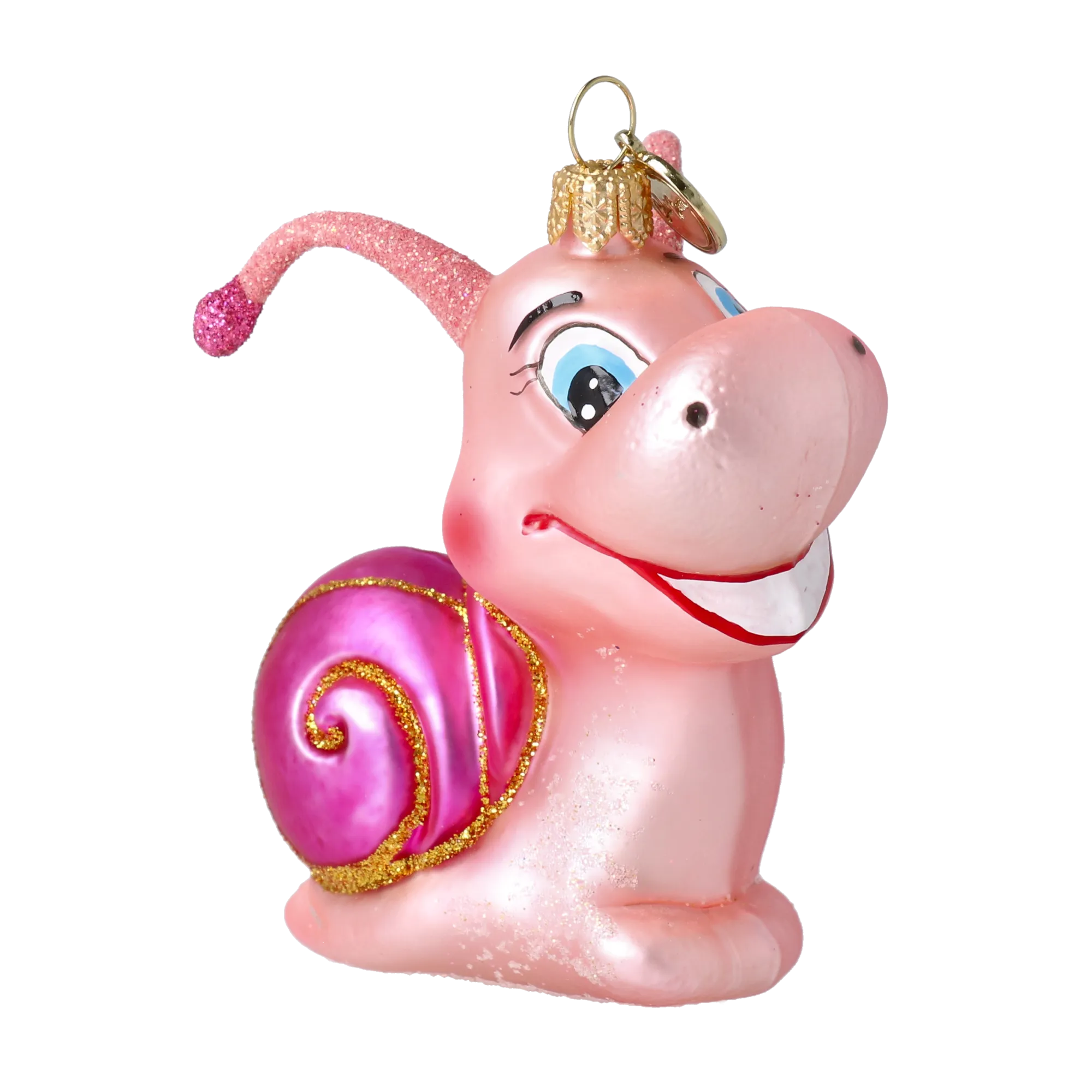 Blush Pink Snail Premium christmas glass ornament 2020-009