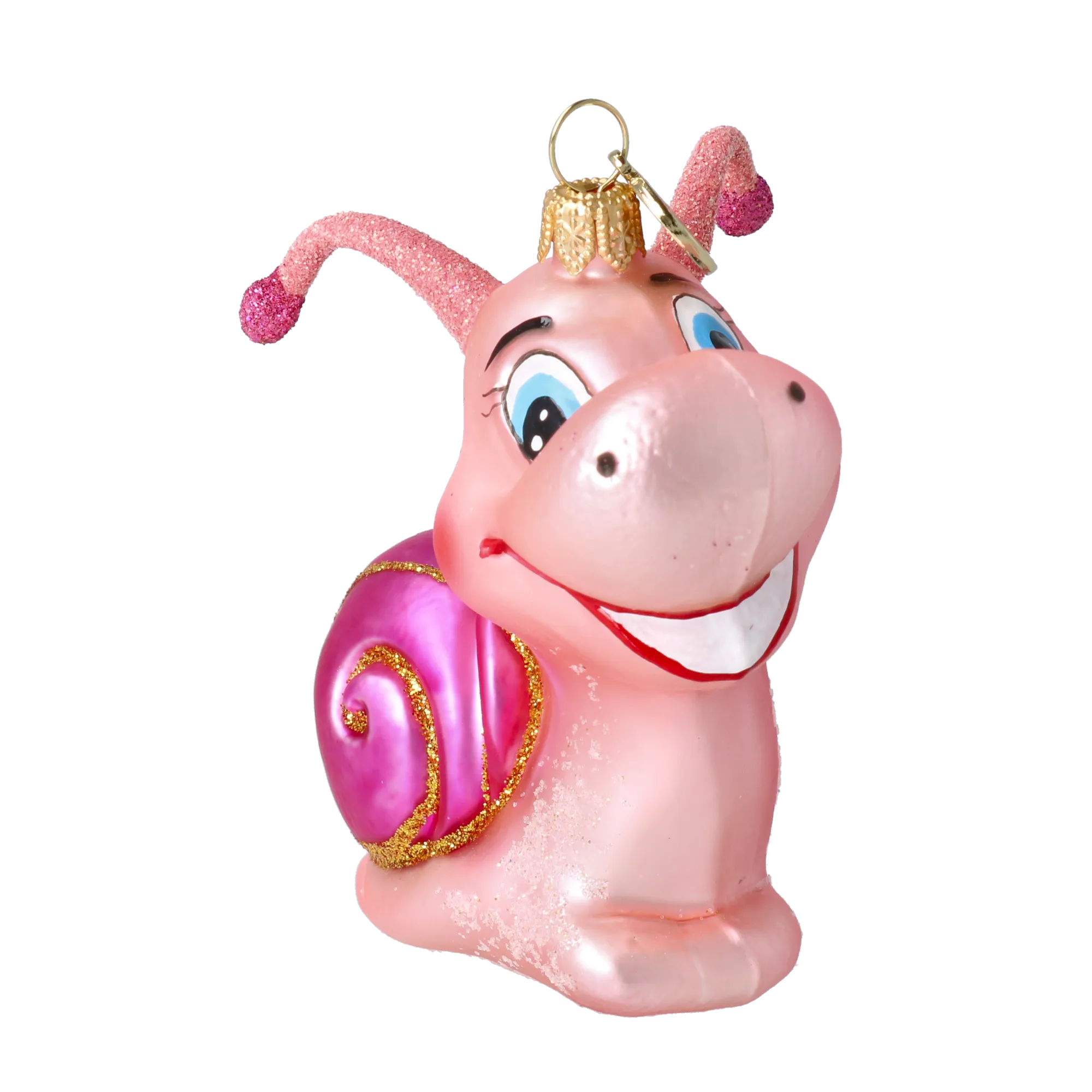 Blush Pink Snail Premium christmas glass ornament 2020-009