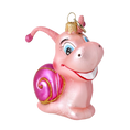 Load image into Gallery viewer, Blush Pink Snail Premium christmas glass ornament 2020-009

