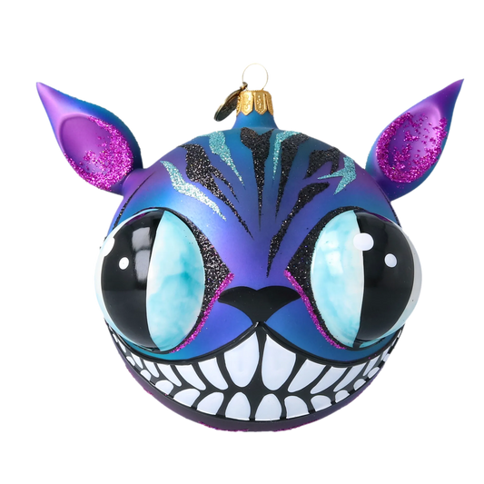 Moon Cat. Handmade Glass Christmas ornament. 2020-017