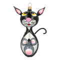 Vigilant Feline Heart | Hand-Painted Glass Ornament | Blubom 2020-018
