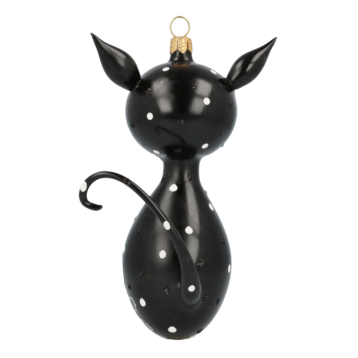 Vigilant Feline Heart | Hand-Painted Glass Ornament | Blubom 2020-018