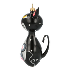Vigilant Feline Heart | Hand-Painted Glass Ornament | Blubom 2020-018