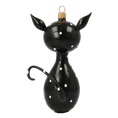 Załaduj obraz do przeglądarki galerii, Christmas Ornament - Black Cat with Mouse. Handmade Glass Christmas ornament. 2020-019
