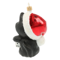 Load image into Gallery viewer, Festive Midnight Kitten Premium christmas glass ornament 2020-020
