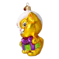 Load image into Gallery viewer, Golden Festive Kitten Premium christmas glass ornament 2020-023
