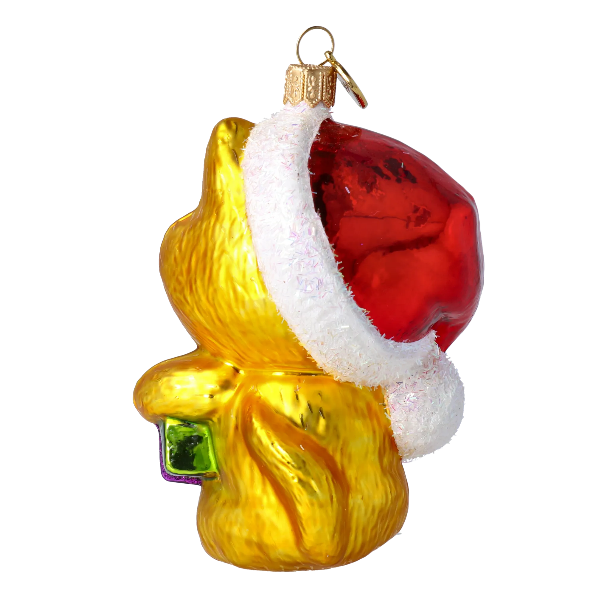 Golden Festive Kitten Premium christmas glass ornament 2020-023