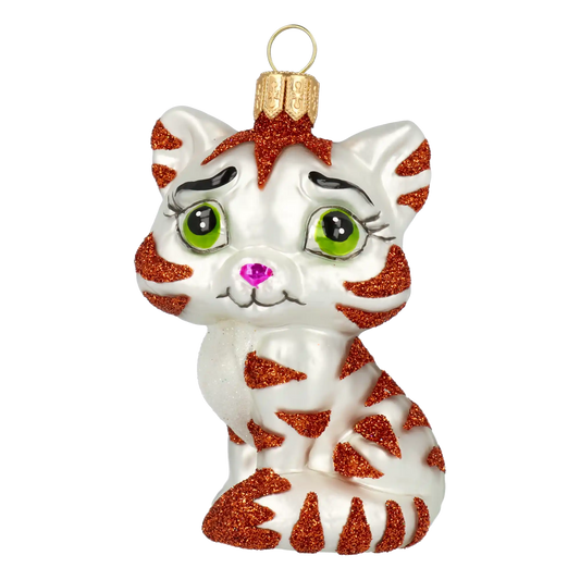 Kotek tygrysek Szklana Ozdoba Pasiasty kot