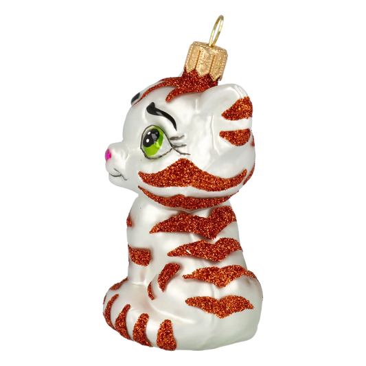 Kotek tygrysek Szklana Ozdoba Pasiasty kot