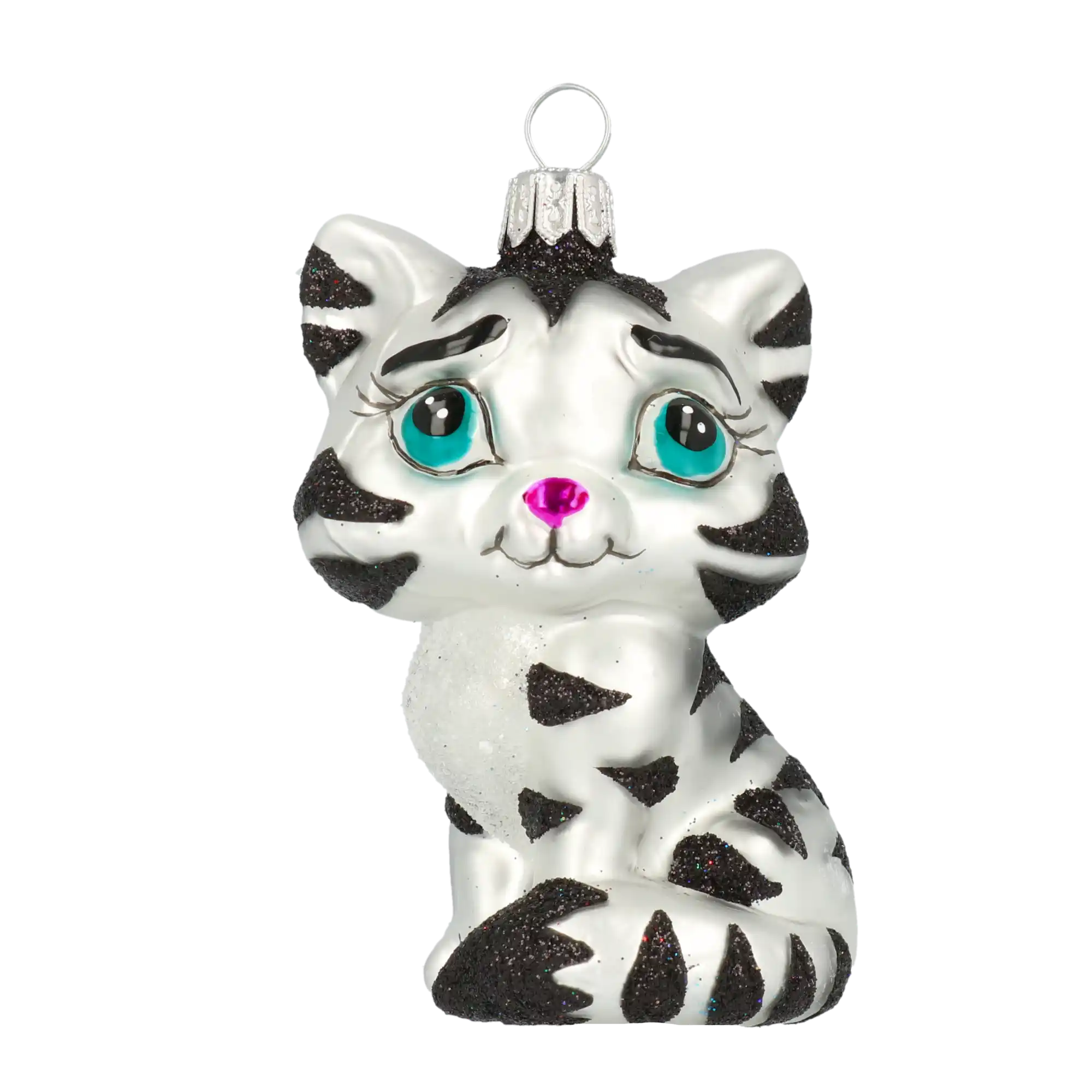 Mały Kotek w łatki Szklana Ozdoba Kot