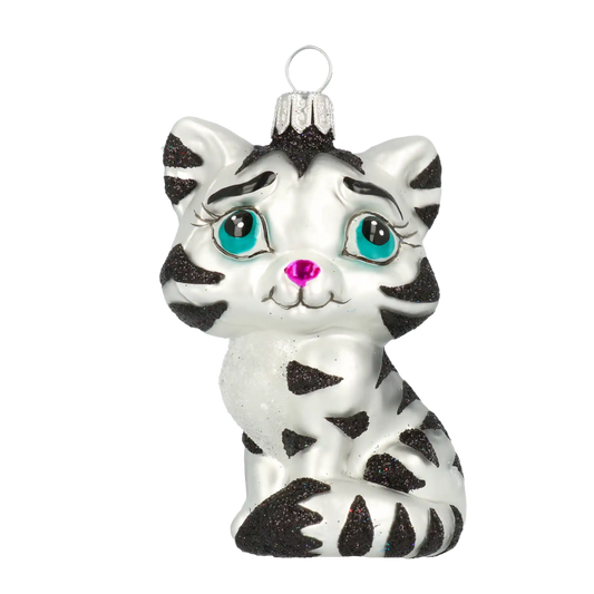 Mały Kotek w łatki Szklana Ozdoba Kot