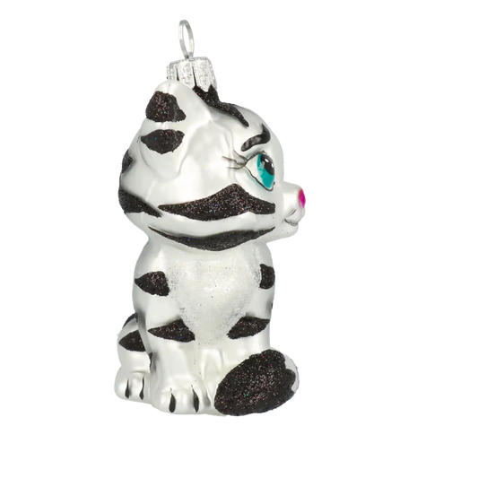 Mały Kotek w łatki Szklana Ozdoba Kot