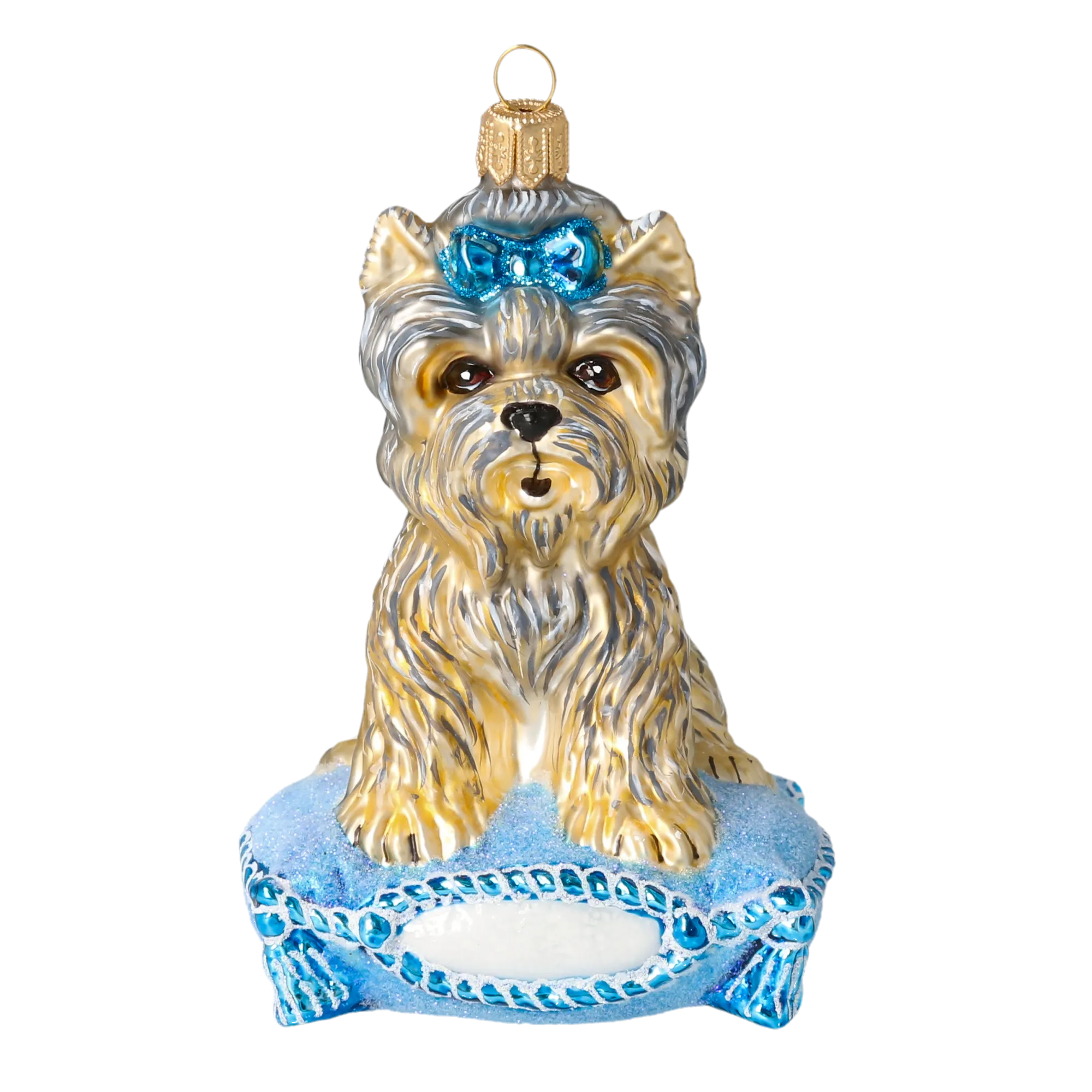 Yorkie Cutie Handmade Glass Christmas ornament Yorkshire Terrier 2020-040