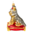 Załaduj obraz do przeglądarki galerii, Royal Yorkie on Crimson Velvet Premium christmas glass ornament 2020-041
