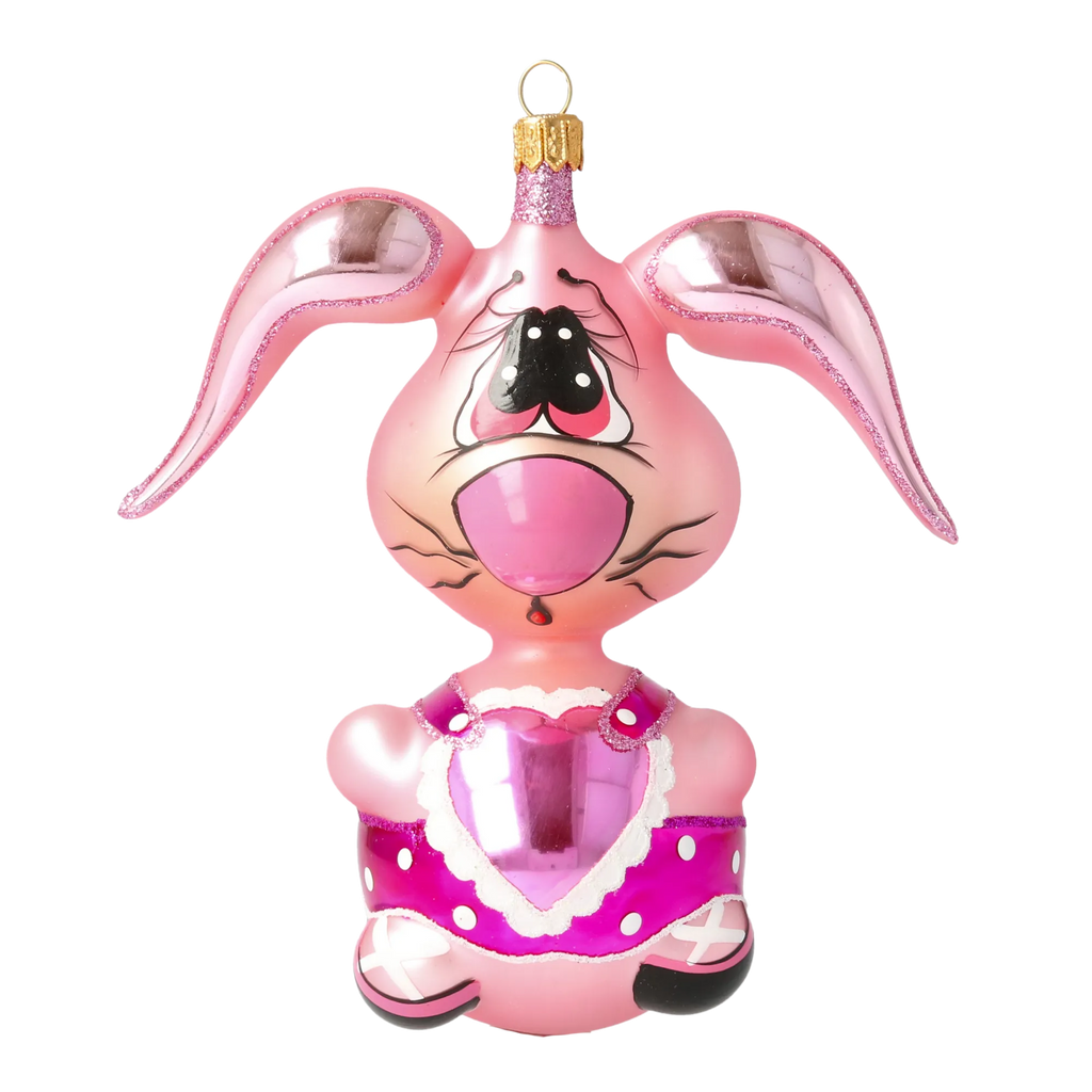 Startled Sweetheart | Hand-Painted Glass Ornament | Blubom 2020-043