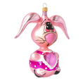 Załaduj obraz do przeglądarki galerii, Pink Rabbit. Handmade Glass Christmas ornament. 2020-043
