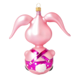 Załaduj obraz do przeglądarki galerii, Pink Rabbit. Handmade Glass Christmas ornament. 2020-043

