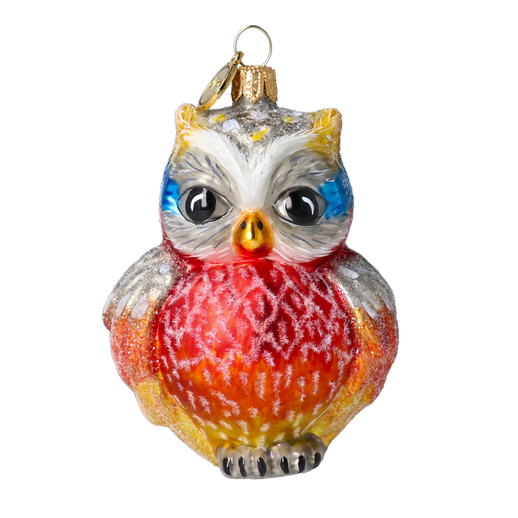 Fairy Owl. Handmade Glass Christmas ornament. 2020-047