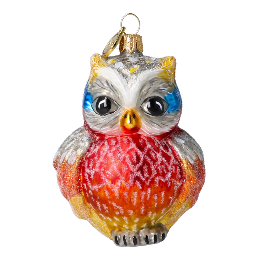 Fairy Owl. Handmade Glass Christmas ornament. 2020-047